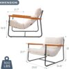 MAXYOYO Sherpa Accent Chair, Boucle Arm Chair Living Room Chair, Reading Accent Chair, Mid Century Modern Bedroom Chair,Teddy Armchair Wooden Arms Metal Frame