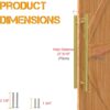 36 inch Stainless Steel Door Handle Double Sided, Pull Push Sliding Barn Door Handle, Commercial H Shape Glass Shower Door Pull Handles, Brushed Gold