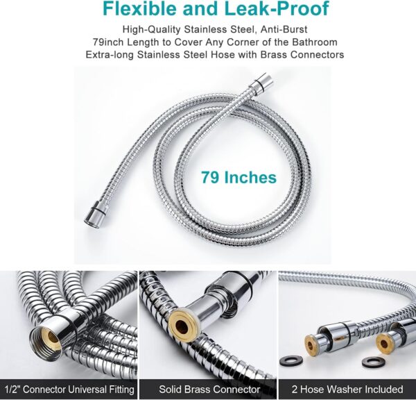 71vGAozbLL._AC_SL1500_.jpg Handheld Shower Head with On Off Switch 8-Mode High Pressure Showerhead with 79 Inches Extra-long Stainless Steel Hose and Bracket PLUS Extra Low-Reach Adhesive Wall Mount for Kids,Silver…