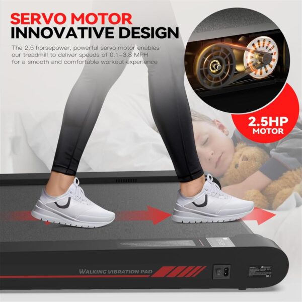 Sperax Walking Vibration Pad with APP, 3 in 1 Under Desk Treadmill, 2.5HP Low Noise Walking Treadmill Pad with Remote Control,Portable Treadmill for Home Office