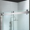 WOODBRIDGE Frameless Bathtub Shower Doors 56-60" Width x 62" Height with 3/8"(10mm) Clear Tempered Glass, 2 Ways Opening & Double Sliding in Brushed Nickel Finish