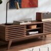 mopio Ensley TV Stand, Mid-Century Modern Television Stand for 55/60/65 inch TV, Farmhouse Entertainment Center with Storage, Media Console Credenza Table for Living Room, Bedroom (Walnut, 59")