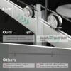 DELAVIN 44"-48" W x 75" H Frameless Shower Door, Double Sliding Shower Door, 5/16"(8mm) Clear Tempered Glass, Noiseless Shatterproof Glass Shower Door with Square Rail, Stainless Steel, Aluminum