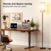 Ambimall Floor Lamps for Living Room - Remote Control, 9W Stepless Dimmable Bulb, Foot Switch, Color Temperatures, 64'' Tall Standing Lamp, Beige Lampshade, Reading Bedroom,Office (Black)
