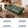 mopio Aaron Couch, Small Futon Sofa Bed, Sleeper, Loveseat, Mid Century Modern Futon Couch, Sofa Cama, Couches for Living Room, Bedroom (Sage Green, Faux Leather)