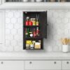 Small Bathroom Wall Cabinet, Bathroom Storage Cabinet Wall Mounted, Black Modern Medicine Cabinet, 3-Tier Wall Mounted Storage Cabinet Over The Toilet for Small Spaces, Living Room