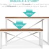 Best Choice Products 45.5in 3-Piece Bench Style Dining Furniture Set, 4-Person Space-Saving Dinette for Kitchen, Dining Room w/ 2 Benches, Table - Brown/White