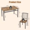 Kitchen Table Chairs Set of 4, Dining Table Set with Storage, Rectangular Table and Chairs Set for Small Spaces/Kitchen, 47'', Brown