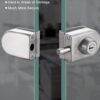 Stainless Steel Glass Door Lock, No Drill Anti-Theft Security Lock Glass Door Cabinet Lock with Keys Open/Close Home Hotel Bathroom, for 10mm-12mm/0.39-0.47in