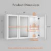 FIMELLO Wall Cabinet, Acrylic Glass Wall Mounted Storage Cabinets， Medicine Cabinet for Kitchen Garage Laundry, White, 3 Door