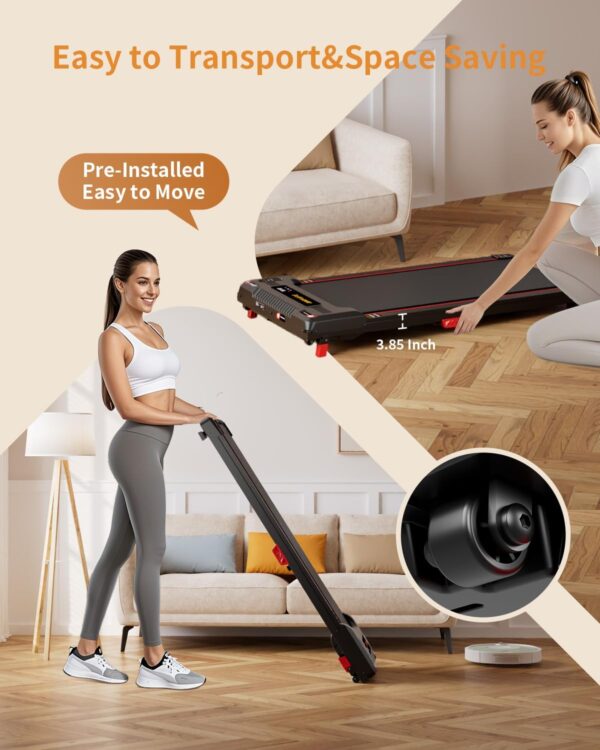 Walking Pad Treadmill, Anylife Incline Walking Pad Under Desk Treadmill 330lb Capacity, 2.5HP Portable Treadmills for Home, Compact Treadmill Small Running Pad with LED Display, Remote Control