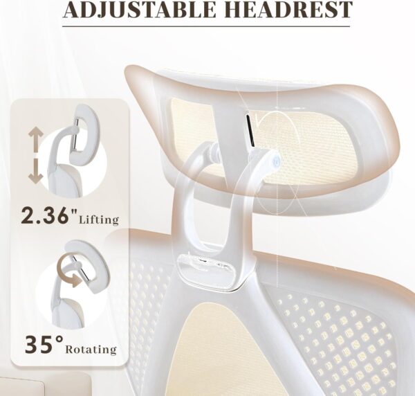 Ergonomic Office Chair, Adjustable Lumbar Support, 400LBS Capacity, Retractable Footrest, Breathable Mesh Back Gaming, Adjustable Headrest