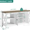 YITAHOME TV Stand for Living Room, Farmhouse Entertainment Center with Power Outlet for TVs up to 65 60 55 Inch, Rustic Media Console TV Cabinet with Open Shelves and Adjustable Shelf, White