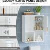 Besiter Fluted Bathroom Wall Cabinet Over The Toilet Storage, 23"x 29" Medicine Cabinet with Adjustable Shelf, Laundry Cabinet Wall Mounted and Kitchen Storage Cabinet(Glossy White)