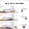COLAMY 144" Cloud Sectional Couch with Ottoman,Modular Sectional Sofa with 3 Large Seat and 1 Ottoman for Living Room,Chenille, Beige