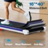 COZYINN 10% Incline Walking Pad - 2.5HP 7.6MPH 340+lb Capacity Treadmills for Home, Portable Foldable Adjustable Incline Treadmill with 41 * 16inch Wide Running Area, Mute Control, Works with KINOMAP
