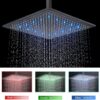 12 Inches Ceiling Mount Shower Faucets Sets Complete Shower System LED Rainfall Shower Head System Rough-in Valve Body and Trim Included Matte Black…