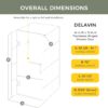 DELAVIN 34"W x 72"H Frameless Shower Door in Matte Black, Single Shower Door with 5/16" Clear Tempered Glass, Stainless Steel Hinged Glass Shower Door, Bathroom Shower Door with Seal Strip and Handles