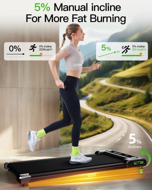 Walking Pad with Incline, Incline Walking Pad Treadmill for Home, 2.5 HP Under Desk Treadmill Small with Remote Control, Walking Pad Small Treadmill with LED Display