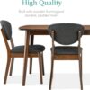 Best Choice Products 5-Piece Dining Set, Compact Mid-Century Modern Table & Chair Set for Home, Apartment w/ 4 Chairs, Padded Seats & Backrests, Wooden Frame - Walnut/Charcoal