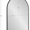 Kate and Laurel Caskill Midcentury Arched Wall Mirror, 24 x 36, Black, Decorative Modern Mirror for Wall Display