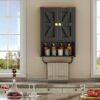 Bathroom Wall Cabinet, Medicine Cabinet with Open Partition and Towel Bar, Rustic Storage Cabinet with Open and Hidden Storage Space, for Bathroom, Living Room, Kitchen, Black and Walnut