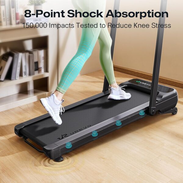 UREVO Walking Pad Treadmill with Incline, 2.5 HP Under Desk Treadmill, Foldable Treadmill for Home Office, Compact Treadmill with LED Display Remote Control 265lbs Weight Capacity