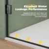 DELAVIN 34"W x 72"H Frameless Shower Door in Matte Black, Single Shower Door with 5/16" Clear Tempered Glass, Stainless Steel Hinged Glass Shower Door, Bathroom Shower Door with Seal Strip and Handles