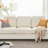 VanAcc 89 Inch Sofa, Comfy Sofa Couch with Extra Deep Seats, 3 Seater Sofa- Modern Sofa Couch, Couch for Living Room Apartment Lounge, Offwhite Bouclé