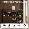 8-Pack WPC Slat Wall Panels, 96 x 6 in Decorative Acoustic Slats 3D Wall Panels, Water-Proof and Easy Installation, Dark Walnut