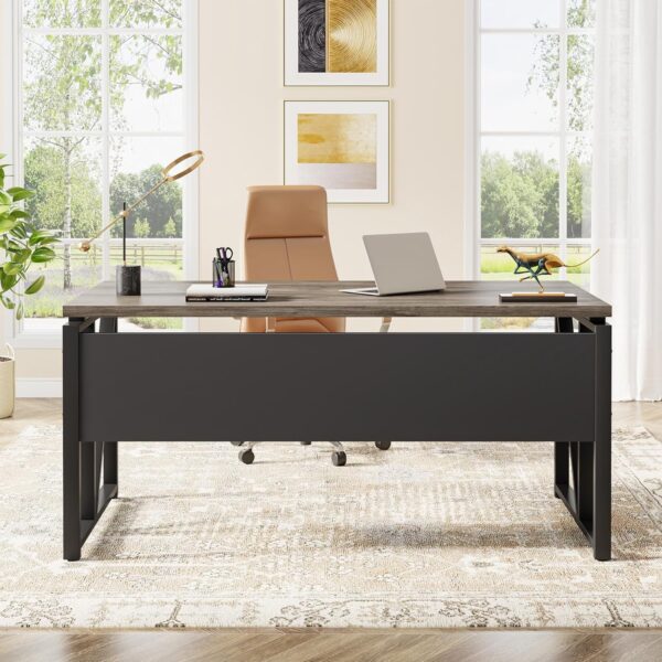 Tribesigns Office Computer Desk with Cabinet Sets,55 inches Executive Desk with Mobile File Cabinet Drawers Shelves for Home Office Furniture (1 Desk + 1 Cabinet)