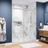 Semi-Framed 60’’W×75’’H Shower Door Bathroom Door Single Sliding Shower Door, SGCC Clear Tempered Glass, Stainless Steel Handle, 4-Inch Adjustable Width, Brushed Nickel