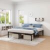 Metal Bed Frame,Full Size Bed Frame with Storage Space,Heavy Duty Sturdy Mattress Foundation,Easy Assembly,No Box Spring Needed, Black,14 Inch,Full