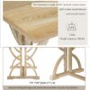 Merax 6 Pieces Wood Dining Table Set with Bench, Retro Rectangular Table with Unique Legs and 4 Upholstered Chairs & 1 Bench for Dining Room and Kitchen (Natural Wood Wash+Beige)