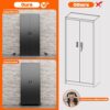 73" Tall Garage Storage Cabinets with Wheels, Metal Storage Cabinets with Locking Doors and 4 Adjustable Shelves for Garage Home, Assembly Required, Black
