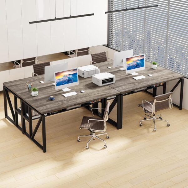 Tribesigns Office Computer Desk with Cabinet Sets,55 inches Executive Desk with Mobile File Cabinet Drawers Shelves for Home Office Furniture (1 Desk + 1 Cabinet)