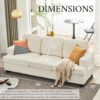 VanAcc 89 Inch Sofa, Comfy Sofa Couch with Extra Deep Seats, 3 Seater Sofa- Modern Sofa Couch, Couch for Living Room Apartment Lounge, Offwhite Bouclé