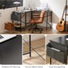 Sweetcrispy L Shaped Desk - Computer Desk Corner Desks Gaming Desk PC Table with CPU Stand Side Bag for Home Office Dorm Sturdy Writing Workstation, Black, 50-Inch