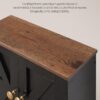 Bathroom Wall Cabinet, Medicine Cabinet with Open Partition and Towel Bar, Rustic Storage Cabinet with Open and Hidden Storage Space, for Bathroom, Living Room, Kitchen, Black and Walnut