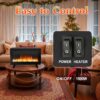 16" Freestanding Electric Fireplace Heater - Fire Places Electric Fireplace Stove with Realistic LED 3D Flames, Infrared Heater Indoor, Small Space Heater, 1500W, Overheating Protection