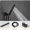 BESy Shower System with 12 Inch Rain Shower Head and Handheld Wall Mounted, High Pressure Rainfall Shower Faucet Fixture Combo Set with 2 in 1 Handheld Showerhead for Bathroom, Matte Black