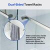WOODBRIDGE Frameless Bathtub Shower Doors 56-60" Width x 62" Height with 3/8"(10mm) Clear Tempered Glass, 2 Ways Opening & Double Sliding in Brushed Nickel Finish