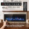60 inch Electric Fireplace in-Wall Recessed and Wall Mounted with Remote Control, 1500/750W Fireplace Heater (60-99°F Thermostat) with 12 Adjustable Color, Timer, Log and Crystal