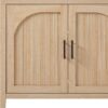 Walker Edison Modern 70" Reeded Sideboard, Credenza with Doors for Kitchen, Dining Room, Media and Game Storage, Buffet Cabinet with Cord Management, 16" D X 30" H, Coastal Oak