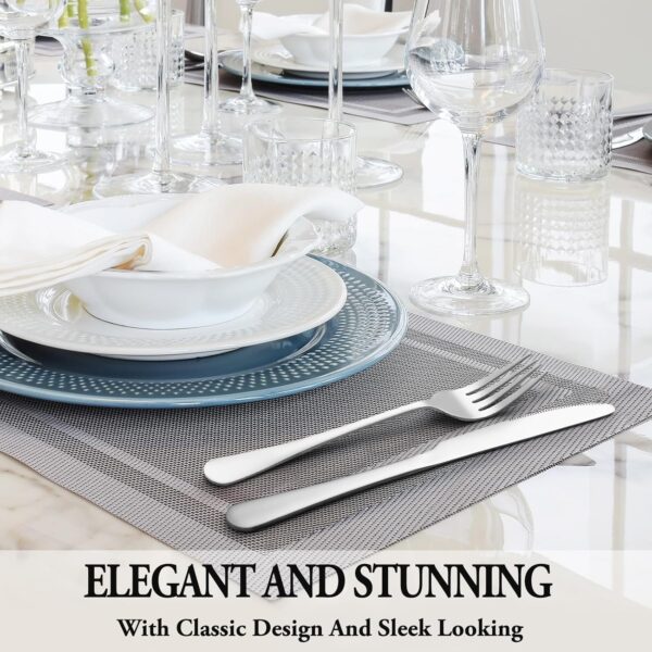 24 Pcs Silverware Set with Steak Knives Service for 4,Stainless Steel Flatware Set,Mirror Polished Cutlery Utensil Set,Home Kitchen Eating Tableware Set,Include Fork Knife Spoon Set,Dishwasher Safe