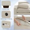 TEKAMON 99" Convertible Sectional Sofa Couch with Chaise Storage, Modern L Shaped Reversible Couch for Living Room, Comfy Chenille Fabric Sofa, Removable Cushion Covers/USB Type-C Ports,Beige