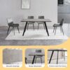 ZckyCine Modern 5-Piece Dining Table Set Rectangular Wood Table with 4 Upholstered Leather Chairs, Seats 4