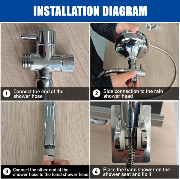 817m023RlIL._AC_SL1500_.jpg Double Shower Head, Dual Shower Head for Couples, High Pressure and Adjustable Tandem Shower Head System for Two People