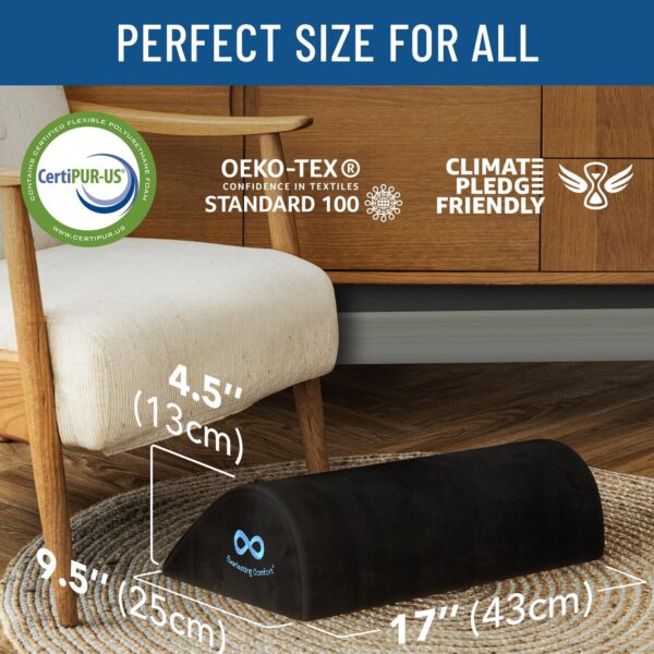 Foot Rest for Under Desk at Work - Memory Foam Office Foot Stool & Under Desk Footrest Leg Elevation Pillow for Gaming & Home Office, Supports Posture
