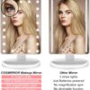 COSMIRROR Lighted Makeup Vanity Mirror with 10x Magnifying Mirror and Makeup Sponge, 21 LED Light Touch Sensor Dimming, 180 Rotating, Dual Power, Portable